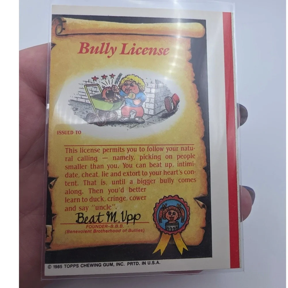 Topps Garbage Pail Kids OS2 Brainy Brian Fair 72b Error Card Miscut